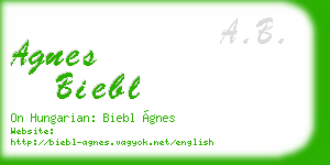 agnes biebl business card